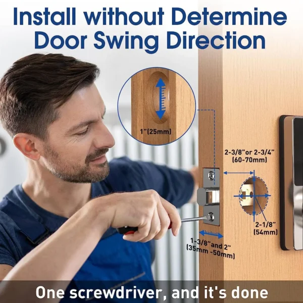 Smart Lock with password, Keyless Entry Door Lock with Touchscreen Keypads, Easy to Install, App Unlock, 50 User Codes - Image 2