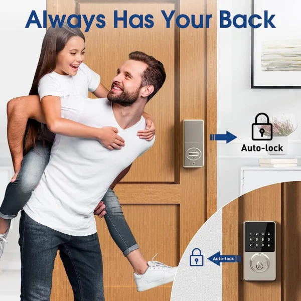 Smart Lock with password, Keyless Entry Door Lock with Touchscreen Keypads, Easy to Install, App Unlock, 50 User Codes - Image 5