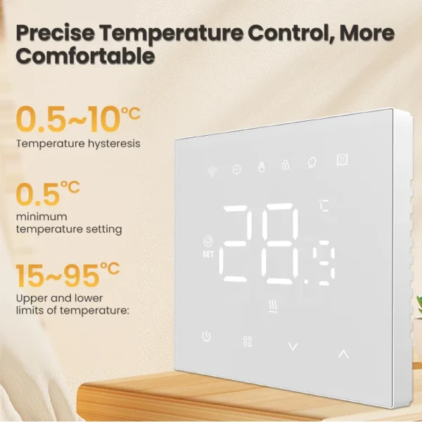 AVATTO Tuya WiFi Heating Thermostat 220v,Smart Electric Water Floor Heating Temperature Controller for Google Home Alexa Alice - Image 5