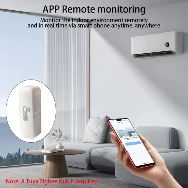 2025Newest Tuya Zigbee Temperature and Humidity Smart Home Thermometer Hygrometer APP Remote Alarm Work with Alexa Google Home - Image 3