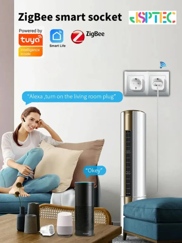 Tuya Smart Plug Zigbee EU 16A/20A Smart Socket With Power Monitor Timing Voice Control Works Whit Alexa Google Home Alice - Image 2