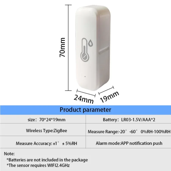 2025Newest Tuya Zigbee Temperature and Humidity Smart Home Thermometer Hygrometer APP Remote Alarm Work with Alexa Google Home - Image 6