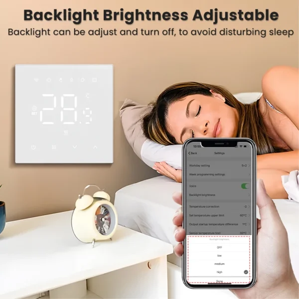 AVATTO Tuya WiFi Heating Thermostat 220v,Smart Electric Water Floor Heating Temperature Controller for Google Home Alexa Alice - Image 4
