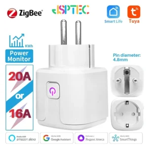 Tuya Smart Plug Zigbee EU 16A/20A Smart Socket With Power Monitor Timing Voice Control Works Whit Alexa Google Home Alice