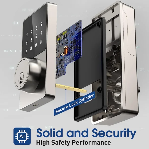 Smart Lock with password, Keyless Entry Door Lock with Touchscreen Keypads, Easy to Install, App Unlock, 50 User Codes - Image 4