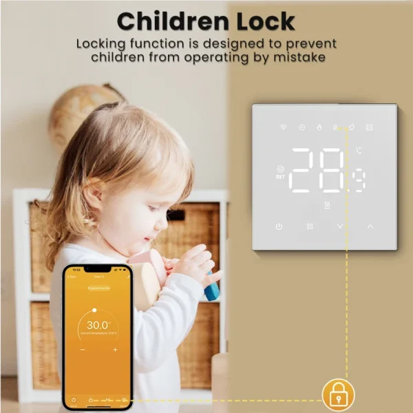 AVATTO Tuya WiFi Heating Thermostat 220v,Smart Electric Water Floor Heating Temperature Controller for Google Home Alexa Alice - Image 6