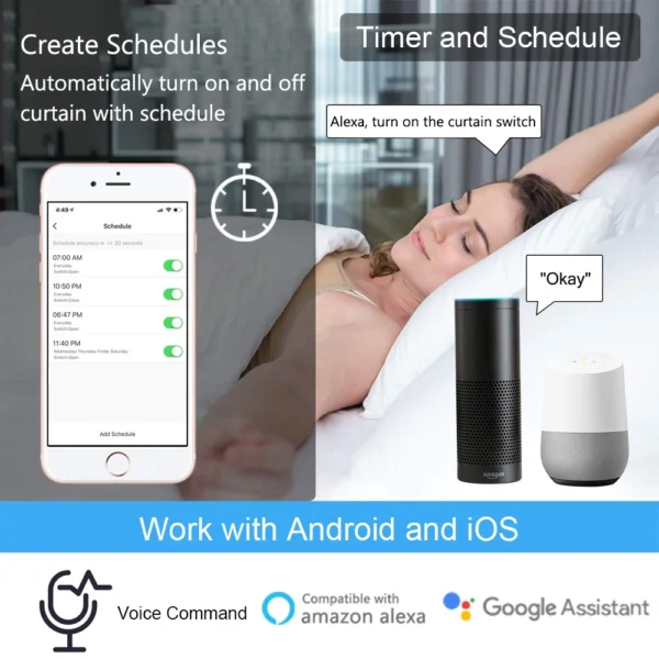 LoraTap Tuya Smart WiFi Curtain Switch Relay Module for Roller Shutter Window Blinds Google Home Alexa Voice Control New Version - Image 2